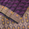 Sanskriti Vintage Purple Soft Pure Satin Silk Sarees Banarasi Brocade Zari Hand Woven 5+YD