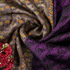 Sanskriti Vintage Purple Soft Pure Satin Silk Sarees Banarasi Brocade Zari Hand Woven 5+YD