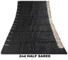 Sanskriti Vintage Black Pure Satin Sarees Banarasi Brocade Zari Hand Woven 5+YD