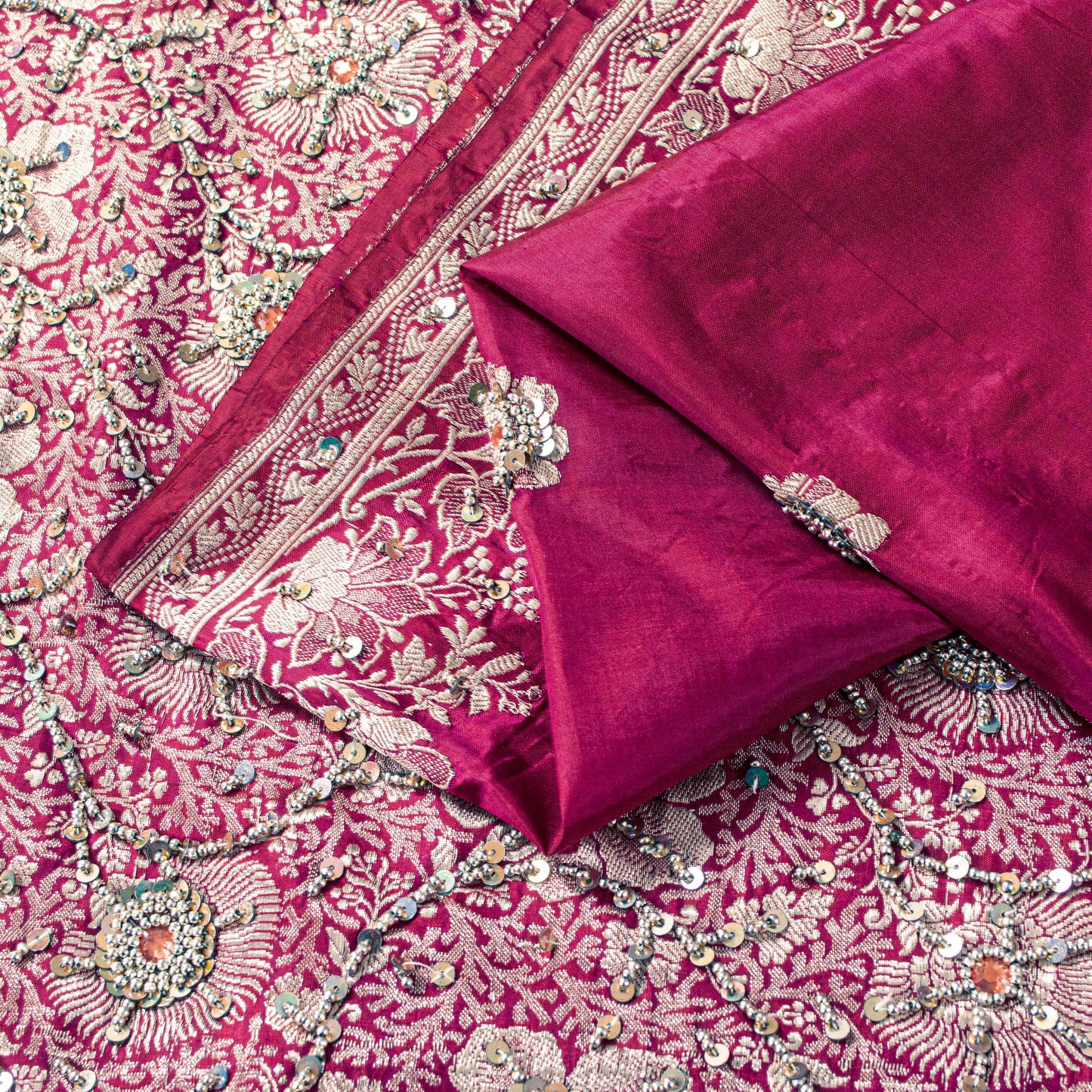Sanskriti Vintage Soft Pink Pure Silk Sarees Brocade Hand Woven Banarasi 5+Yd