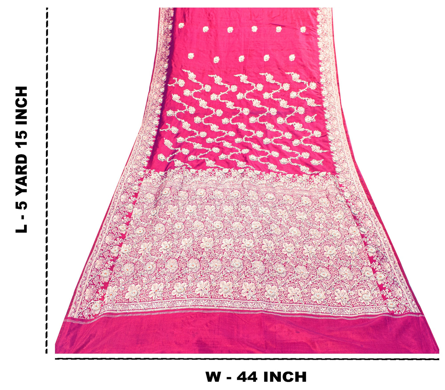 Sanskriti Vintage Soft Pink Pure Silk Sarees Brocade Hand Woven Banarasi 5+Yd