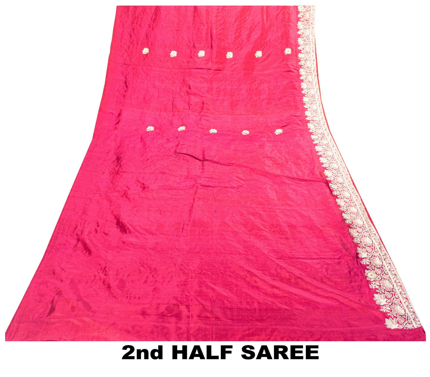 Sanskriti Vintage Soft Pink Pure Silk Sarees Brocade Hand Woven Banarasi 5+Yd