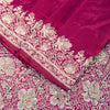 Sanskriti Vintage Soft Pink Pure Silk Sarees Brocade Hand Woven Banarasi 5+Yd