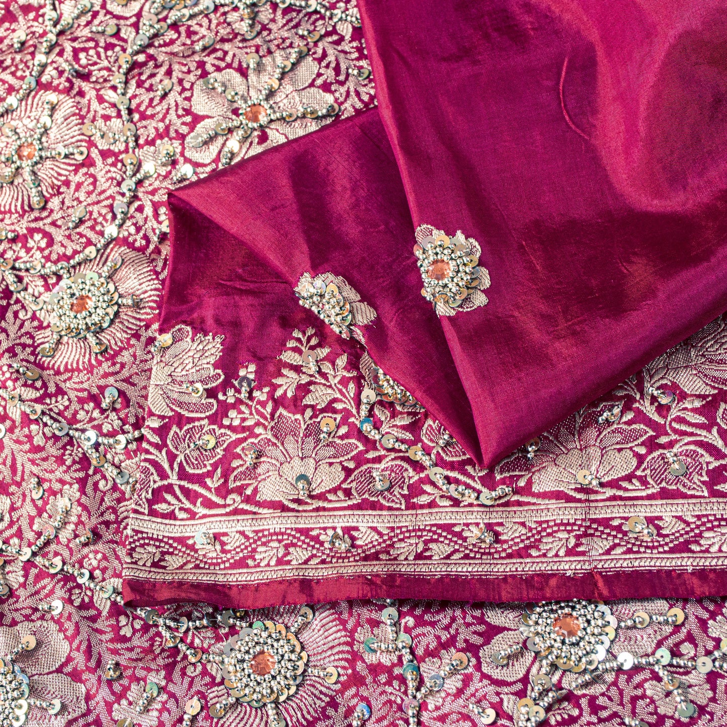 Sanskriti Vintage Soft Pink Pure Silk Sarees Brocade Hand Woven Banarasi 5+Yd