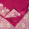 Sanskriti Vintage Soft Pink Pure Silk Sarees Brocade Hand Woven Banarasi 5+Yd