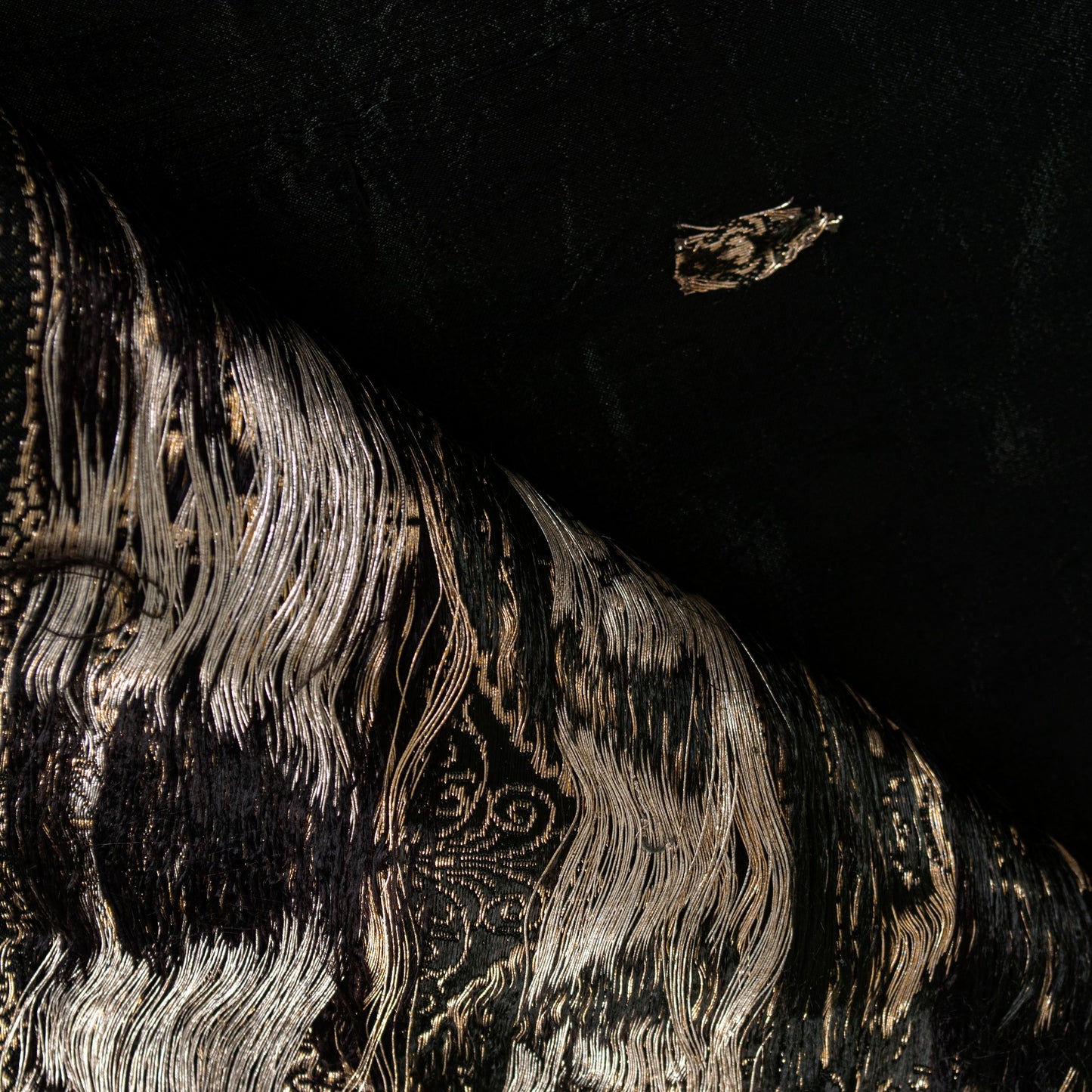 Sanskriti Vintage Saree Black 100% Pure Satin Silk 5+Yd Sari Banarasi Brocade Zari Hand Woven Create Dresses, Kaftan, Skirt, Top, Project