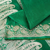 Sanskriti Vintage Green Soft Pure Satin Sarees Zari Handmade Brocade Banarasi 5y