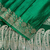 Sanskriti Vintage Green Soft Pure Satin Sarees Zari Handmade Brocade Banarasi 5y