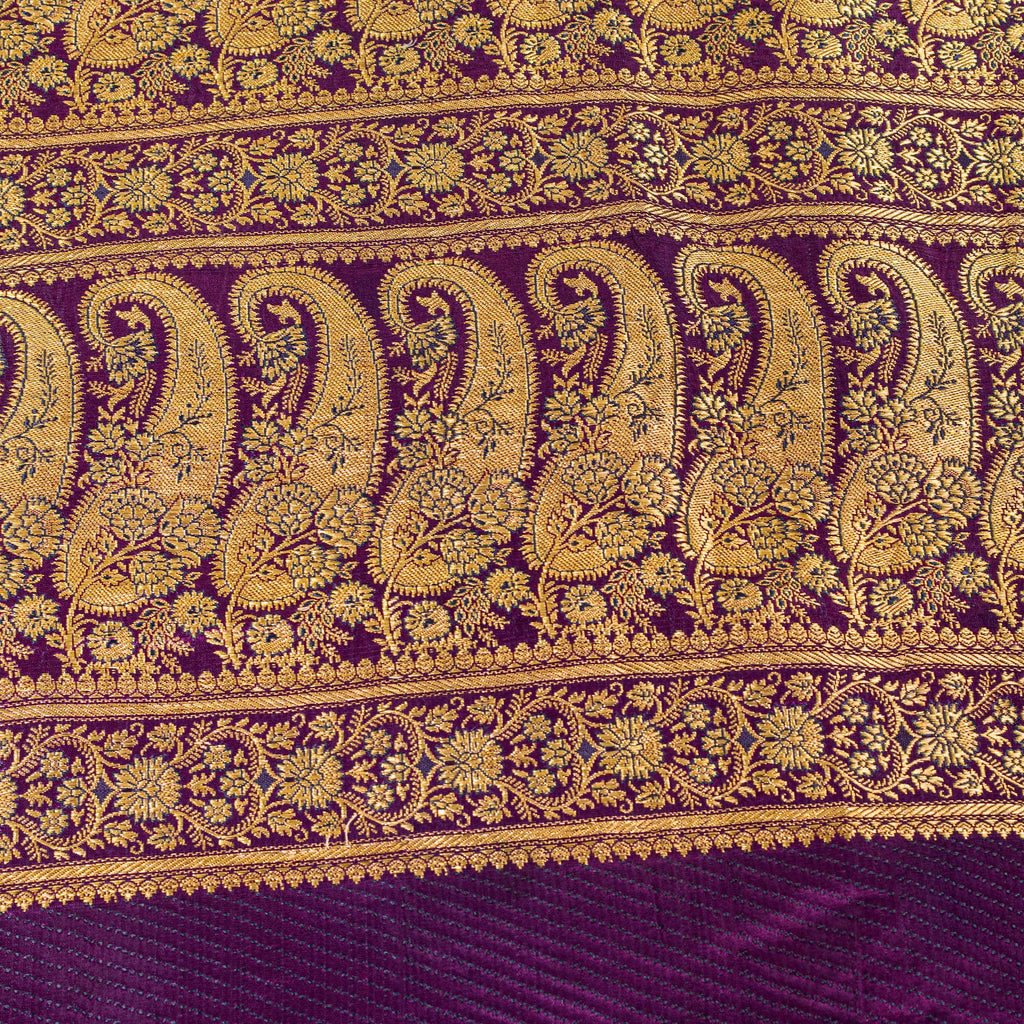 Sanskriti Vintage Green Pure Satin Sarees Zari Handwoven Brocade Banarasi Fabric