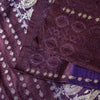 Sanskriti Vintage Purple Pure Satin Sarees Banarasi Brocade Zari Handwoven 4.5YD