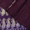 Sanskriti Vintage Purple Pure Satin Sarees Banarasi Brocade Zari Handwoven 4.5YD
