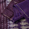 Sanskriti Vintage Purple Pure Satin Sarees Banarasi Brocade Zari Handwoven 4.5YD