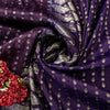 Sanskriti Vintage Purple Pure Satin Sarees Banarasi Brocade Zari Handwoven 4.5YD