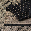 Sanskriti Vintage Black Pure Satin Sarees Banarasi Brocade Zari Hand Woven 5+YD
