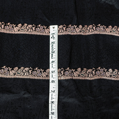 Sanskriti Vintage Black Pure Satin Sarees Zari Hand Woven Brocade Banarasi 5+YD