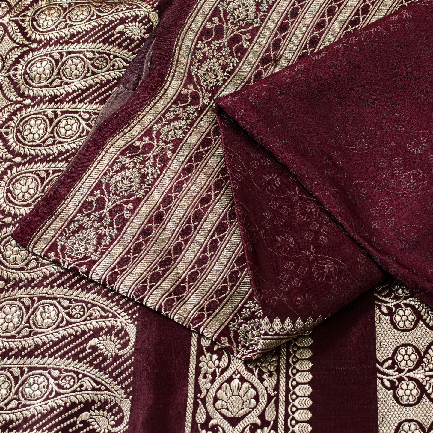 Sanskriti Vintage Saree Purple 100% Pure Satin Silk 5+Yd Sari Banarasi Brocade Zari Hand-Woven Create Dresses, Kaftan, Skirt, Top, Project