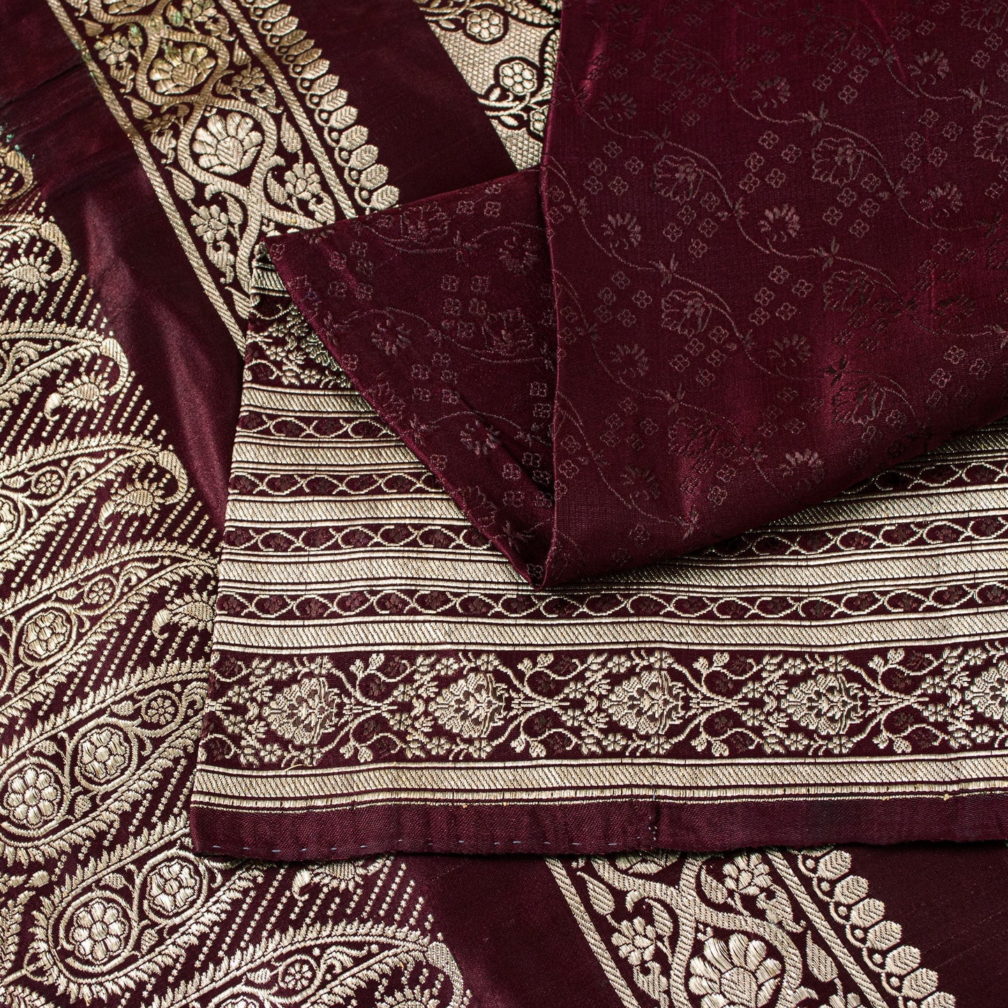 Sanskriti Vintage Saree Purple 100% Pure Satin Silk 5+Yd Sari Banarasi Brocade Zari Hand-Woven Create Dresses, Kaftan, Skirt, Top, Project