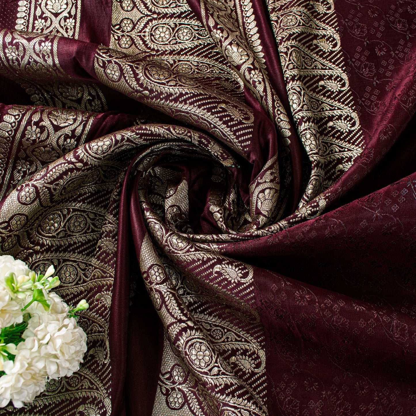 Sanskriti Vintage Saree Purple 100% Pure Satin Silk 5+Yd Sari Banarasi Brocade Zari Hand-Woven Create Dresses, Kaftan, Skirt, Top, Project