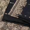 Sanskriti Vintage Black Pure Satin Sarees Banarasi Brocade Zari Handwoven 5.5+YD