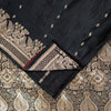 Sanskriti Vintage Black Pure Satin Sarees Banarasi Brocade Zari Handwoven 5.5+YD