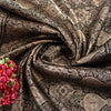 Sanskriti Vintage Black Pure Satin Sarees Banarasi Brocade Zari Handwoven 5.5+YD