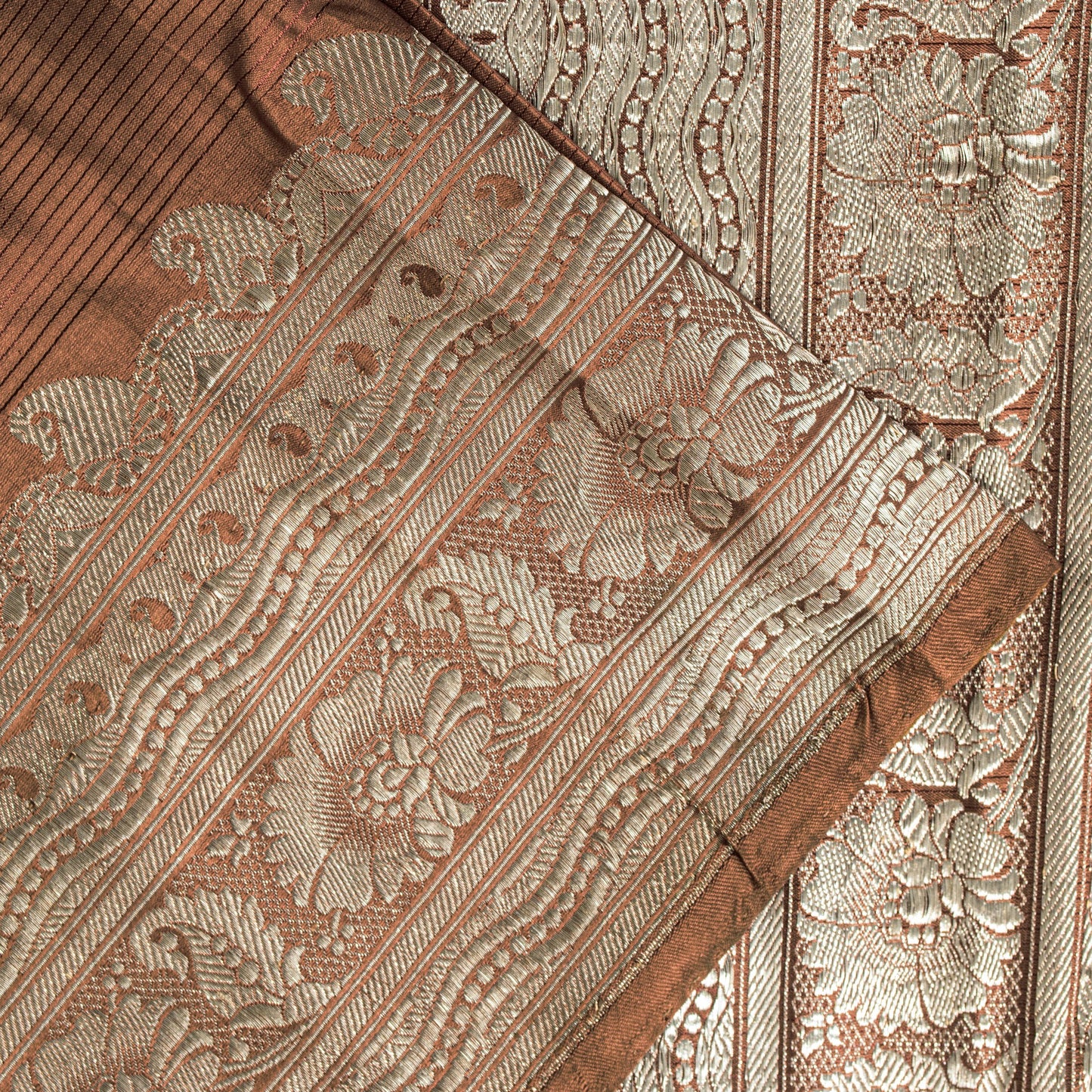 Sanskriti Vintage Saree Red 100% Pure Satin Silk 5Yd Sari Banarasi Brocade Zari Handwoven Home Decor, Sewing, Upcycling, DIY Projects