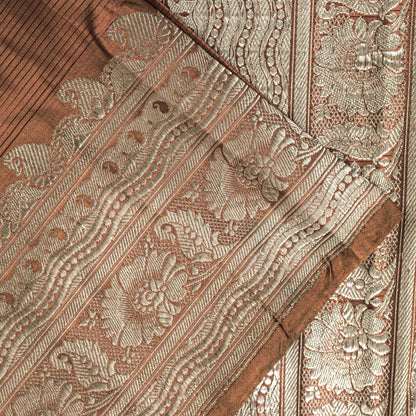 Sanskriti Vintage Saree Red 100% Pure Satin Silk 5Yd Sari Banarasi Brocade Zari Handwoven Home Decor, Sewing, Upcycling, DIY Projects