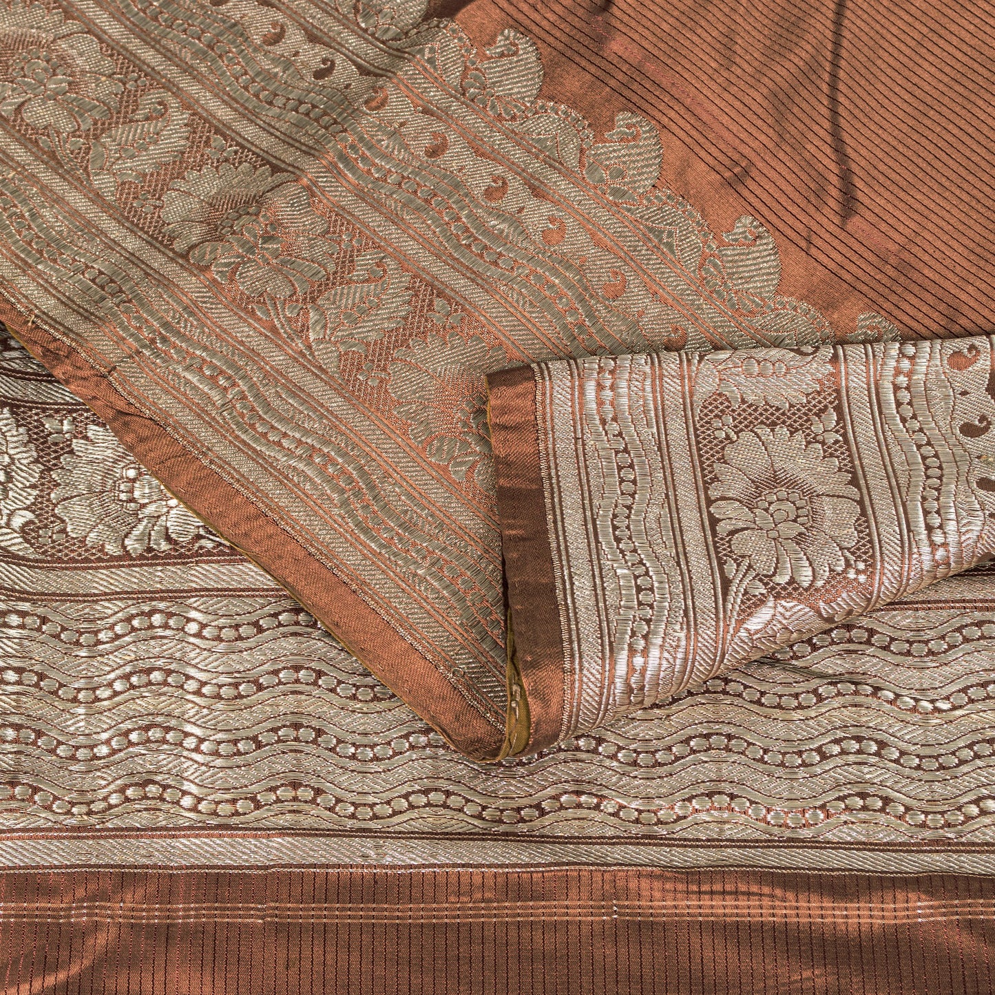 Sanskriti Vintage Saree Red 100% Pure Satin Silk 5Yd Sari Banarasi Brocade Zari Handwoven Home Decor, Sewing, Upcycling, DIY Projects