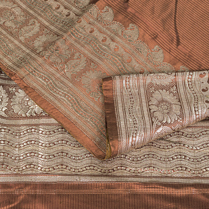 Sanskriti Vintage Saree Red 100% Pure Satin Silk 5Yd Sari Banarasi Brocade Zari Handwoven Home Decor, Sewing, Upcycling, DIY Projects