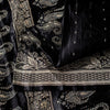 Sanskriti Vintage Black Pure Satin Sarees Banarasi Brocade Zari Hand-Woven 5 YD