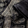 Sanskriti Vintage Black Pure Satin Sarees Banarasi Brocade Zari Hand-Woven 5 YD
