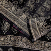 Sanskriti Vintage Black Pure Satin Sarees Banarasi Brocade Zari Hand-Woven 5 YD
