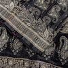 Sanskriti Vintage Black Pure Satin Sarees Banarasi Brocade Zari Hand-Woven 5 YD