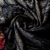 Sanskriti Vintage Black Pure Satin Sarees Banarasi Brocade Zari Hand-Woven 5 YD