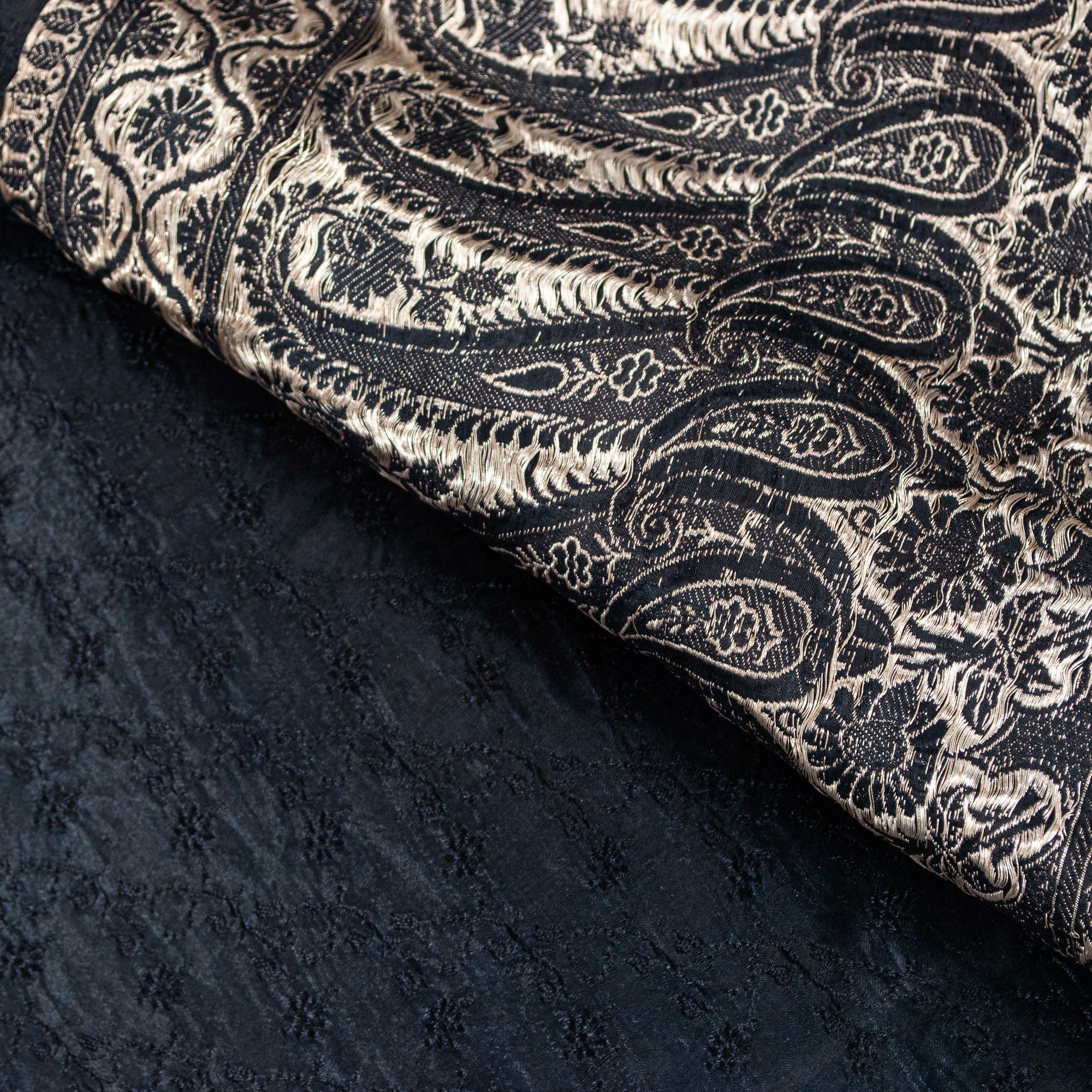 Sanskriti Vintage Black Pure Satin Sarees Banarasi Brocade Zari Handwoven 4.5+Yd