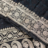 Sanskriti Vintage Black Pure Satin Sarees Banarasi Brocade Zari Handwoven 4.5+Yd