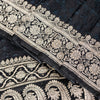 Sanskriti Vintage Black Pure Satin Sarees Banarasi Brocade Zari Handwoven 4.5+Yd