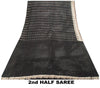 Sanskriti Vintage Black Pure Satin Sarees Banarasi Brocade Zari Hand-Woven 5+Yd
