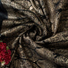 Sanskriti Vintage Black Pure Satin Sarees Banarasi Brocade Zari Hand-Woven 5+Yd