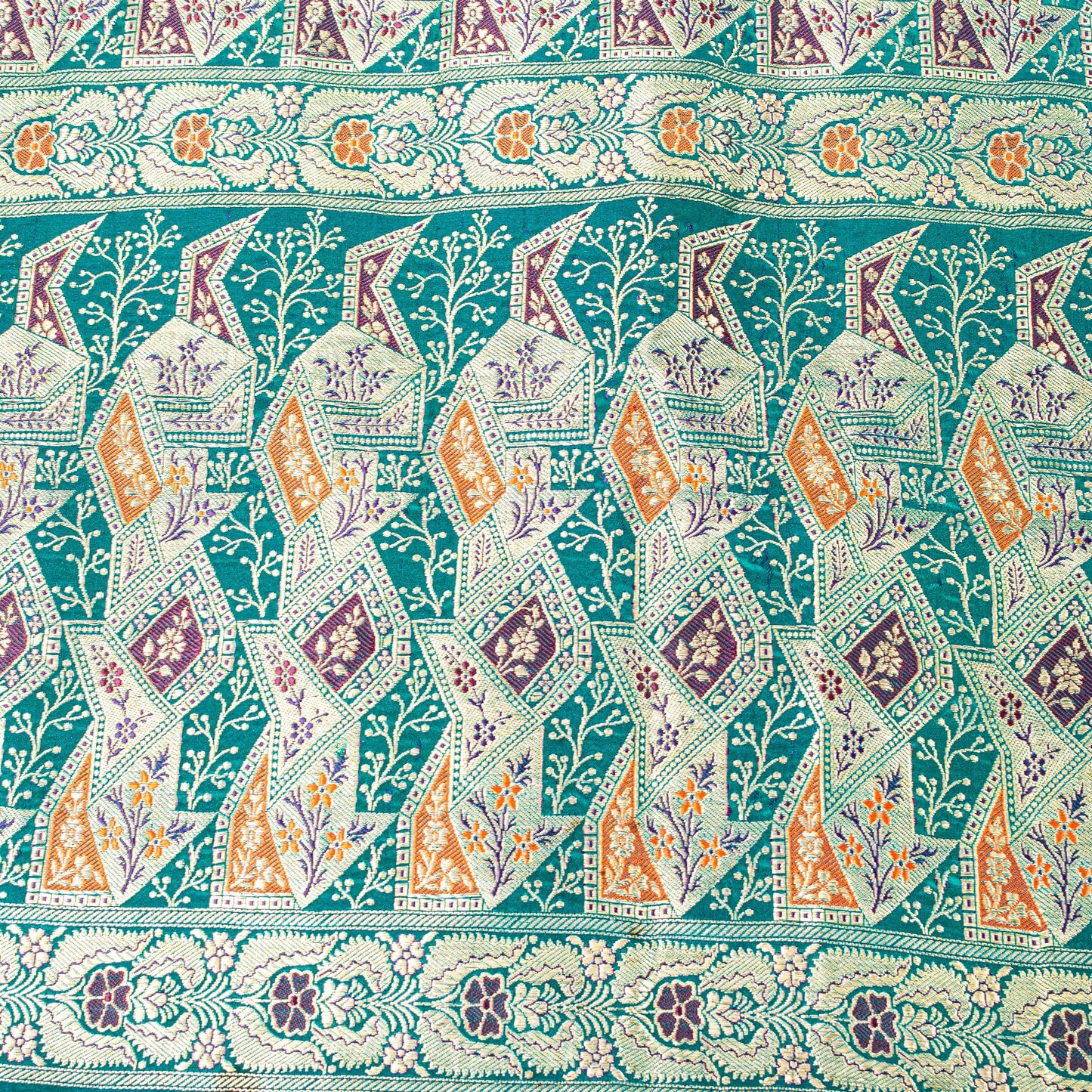 Sanskriti Vintage Saree Blue 100% Pure Satin Silk 5+Yd Sari Banarasi Brocade Zari HandWoven Uses-Table linen, Cushions, Curtains, Dressing