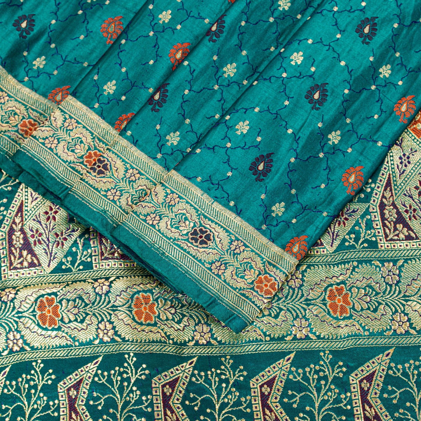 Sanskriti Vintage Saree Blue 100% Pure Satin Silk 5+Yd Sari Banarasi Brocade Zari HandWoven Uses-Table linen, Cushions, Curtains, Dressing