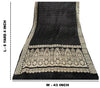 Sanskriti Vintage Black Pure Satin Saree Banarasi Brocade Zari Hand-Woven 6+Y