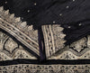 Sanskriti Vintage Black Pure Satin Saree Banarasi Brocade Zari Hand-Woven 6+Y