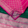 Sanskriti Vintage Green-Pink Pure Saree Banarasi Brocade Zari Hand-Woven 5+YD