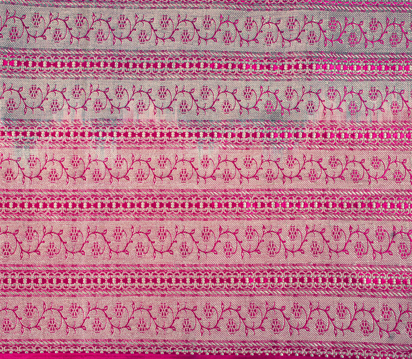 Sanskriti Vintage Green-Pink Pure Saree Banarasi Brocade Zari Hand-Woven 5+YD