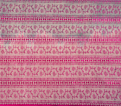 Sanskriti Vintage Green-Pink Pure Saree Banarasi Brocade Zari Hand-Woven 5+YD