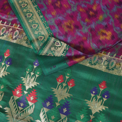 Sanskriti Vintage Katan Silk Saree Rankat Brocade Banarasi Zari Hand Woven 5+YD
