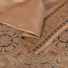 Sanskriti Vintage Pink Soft Pure Satin Saree Banarasi Brocade Hand-Woven 5.5+Yd