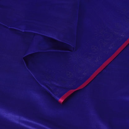 Sanskriti Vintage Soft BluePure Satin Saree Banarasi Brocade Zari Handwoven 5+YD