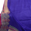 Sanskriti Vintage Soft BluePure Satin Saree Banarasi Brocade Zari Handwoven 5+YD